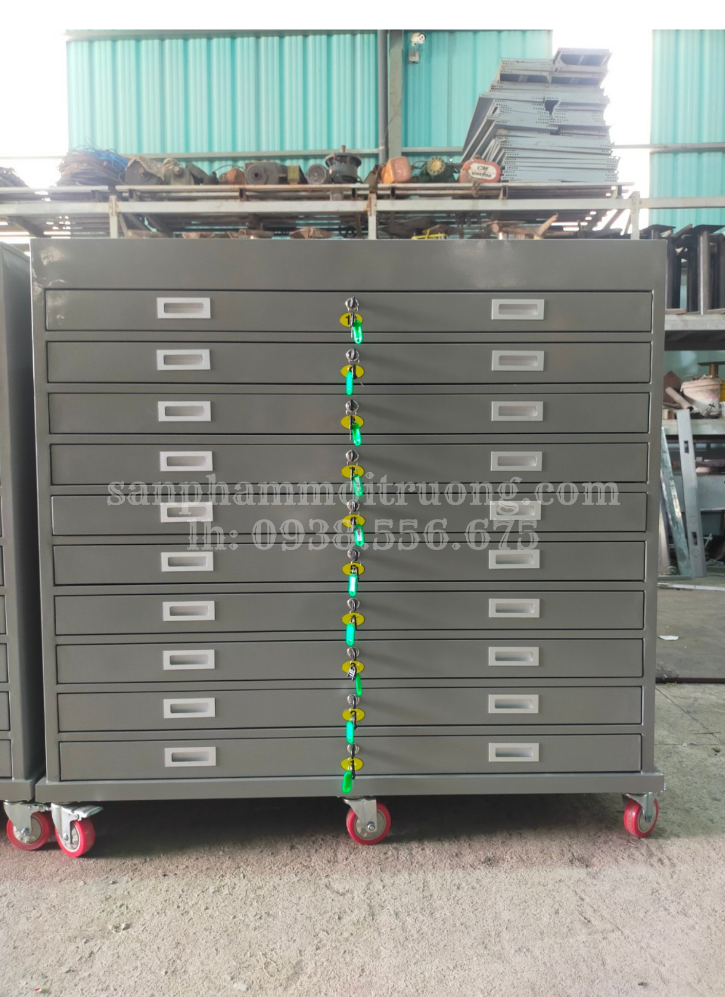 Tủ lưu bản vẽ A0-10 ngăn có khóa